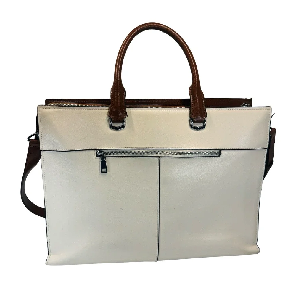 Bostanten Leather Laptop‎ Tote Briefcase Work Bag Multi Compartment Shoulder Bag